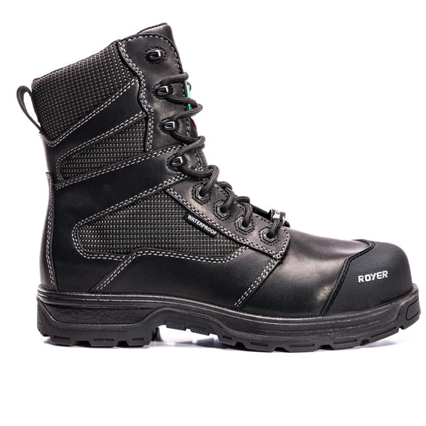 BOTTE 8" AGILITY NOIRE SANS MÉTAL IMPERMÉABLE ROYER - 5705GT