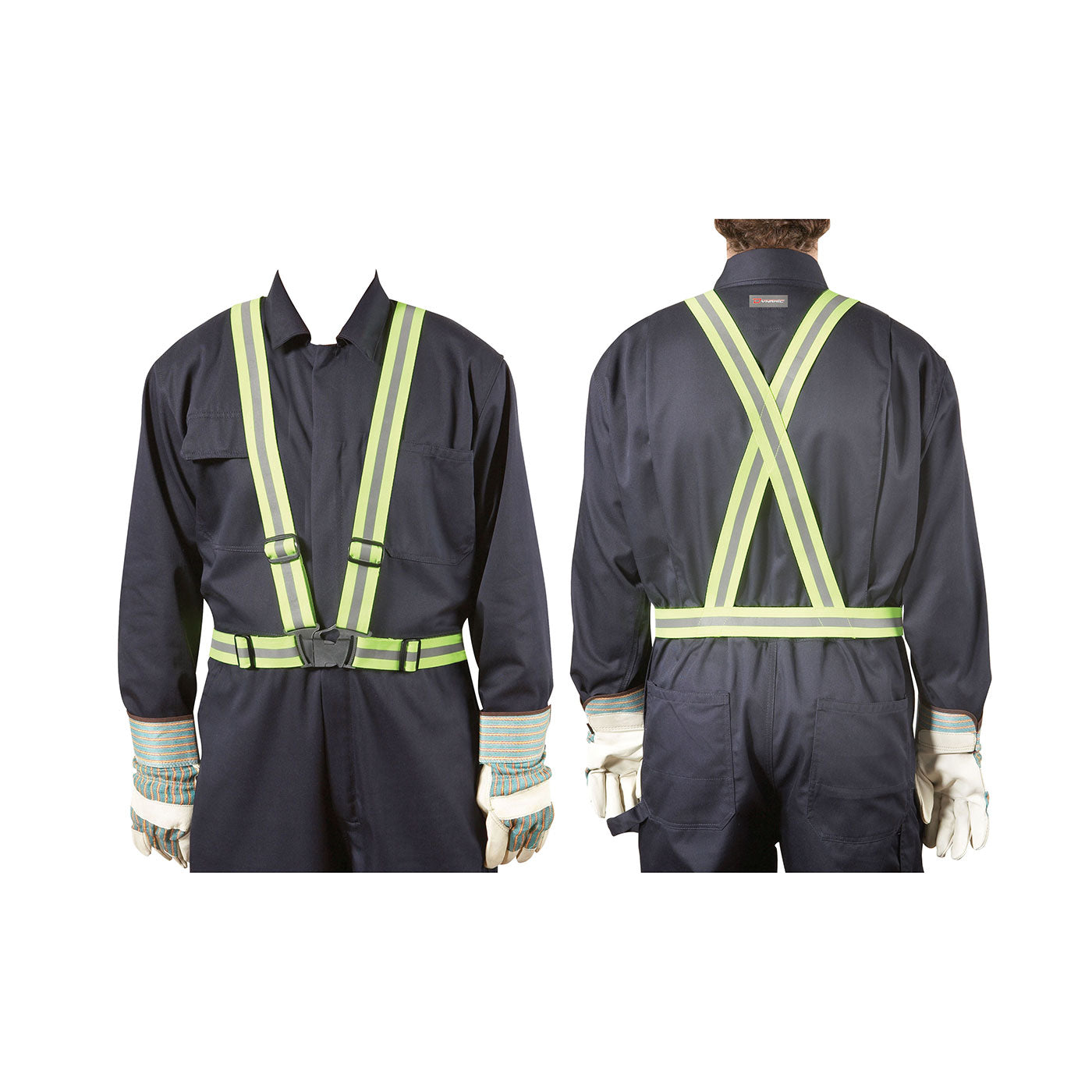 BRETELLES RÉFLÉCHISSANTES JAUNE/ARGENT/JAUNE - TSHG32
