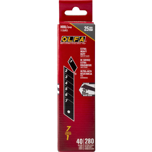 LAMES ULTRASHARP NOIRES OLFA  25MM POUR SCIE SAUTEUSE (40/PQT) - 1126905