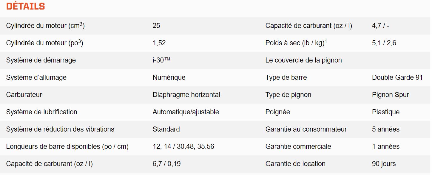 SCIE À CHAINE ECHO X-SERIES 25cc AVEC LAME 12’’ – CS2511T