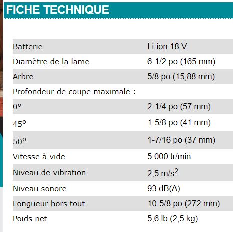 SCIE CIRCULAIRE 6-1/2'' MAKITA 18V - DHS660ZB