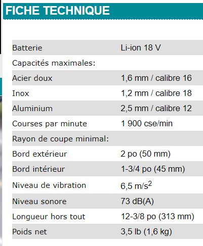 GRIGNOTEUSE À TÔLE MAKITA 18V - DJN161Z