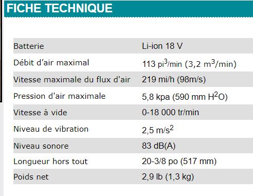 SOUFFLEUR / ASPIRATEUR MAKITA 18V - DUB185Z
