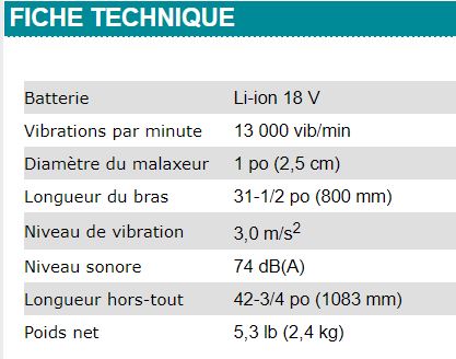 VIBRATEUR À BÉTON 42-3/4'' MAKITA 18V - DVR350Z