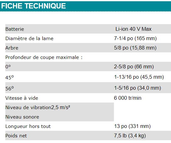 SCIE CIRCULAIRE 7-1/4'' MAKITA 40V - HS003GZ